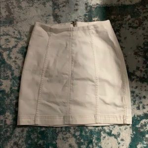 Free People White Denim Skirt